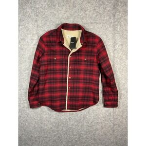 Saint Laurent Red Plaid Sherpa Lined Jacket Mens Size Medium